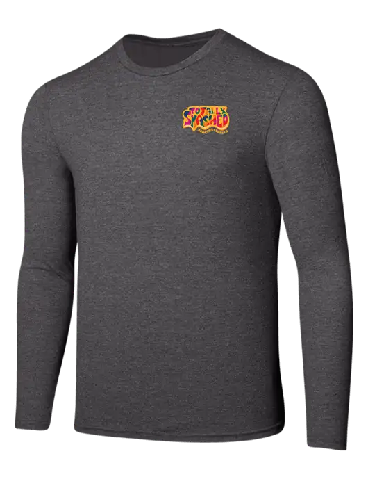 Seriously Soft Heathered Charcoal Long Sleeve T-Shirt w/Totally Smashed Logo