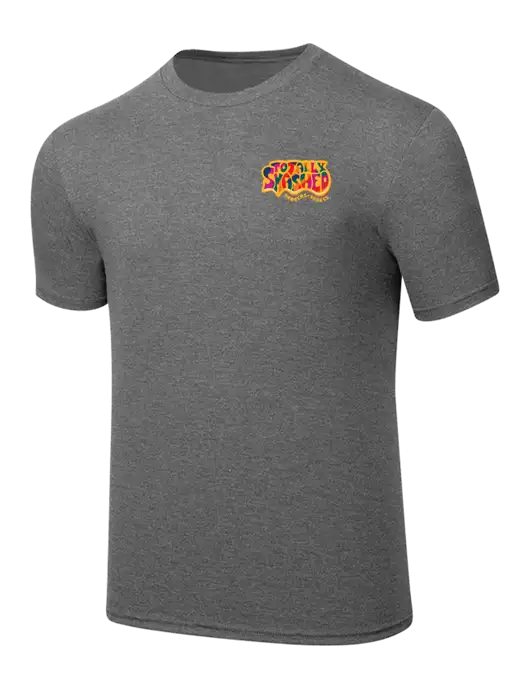 Simply Soft Heathered Medium Grey 4.5oz  Poly/Combed Ring Spun Cotton T-Shirt w/Totally Smashed Logo