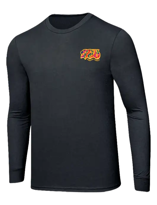 Simply Soft Long Sleeve Black Frost 4.5 oz, Poly/Combed Ring Spun Cotton T-Shirt w/Totally Smashed Logo