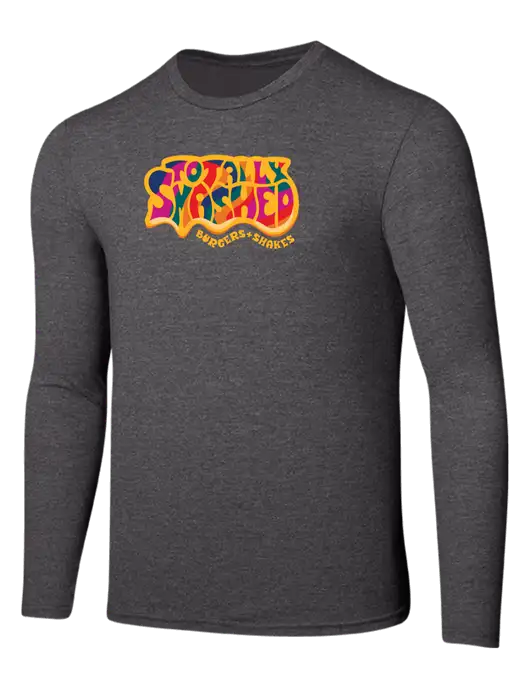 Seriously Soft Heathered Charcoal Long Sleeve T-Shirt w/Totally Smashed Logo