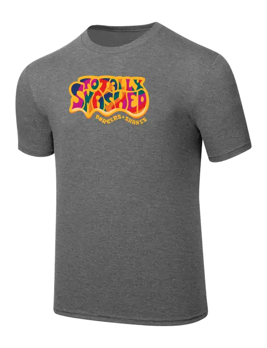 Simply Soft Heathered Medium Grey 4.5oz  Poly/Combed Ring Spun Cotton T-Shirt w/Totally Smashed Logo