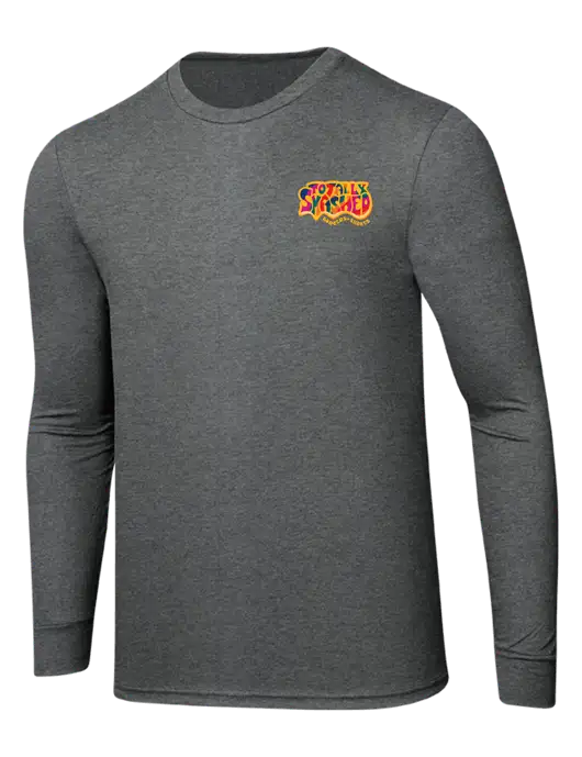 Simply Soft Long Sleeve Medium Grey Frost 4.5 oz, Poly/Combed Ring Spun Cotton T-Shirt w/Totally Smashed Logo