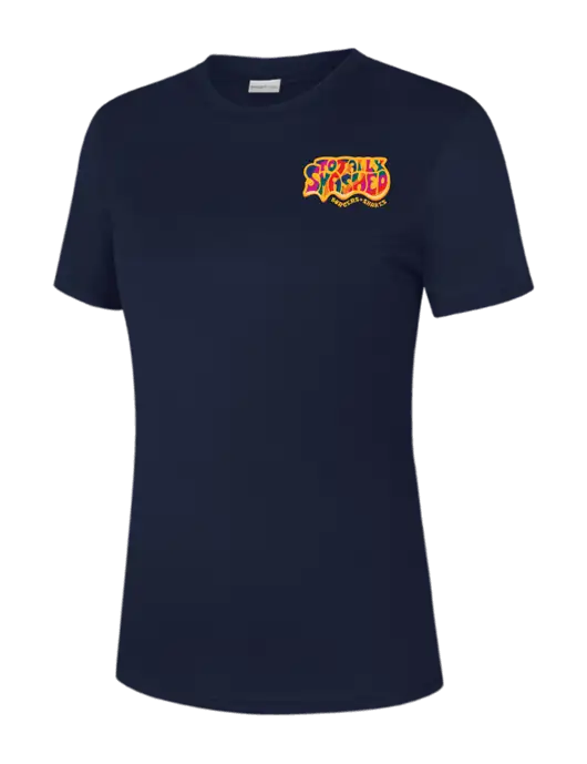 Womens Navy PosiCharge Competitor Tee w/Totally Smashed Logo