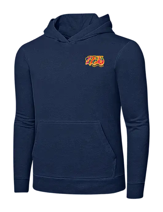 Navy 7.8 oz Ring Spun Hooded Sweatshirt w/Totally Smashed Logo
