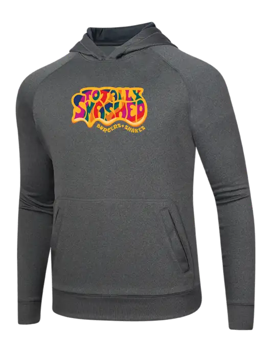 Tech Graphite Heather Fleece Hooded Sweatshirt w/Totally Smashed Logo
