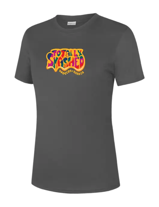  Womens Dark Grey PosiCharge Competitor Tee w/Totally Smashed Logo