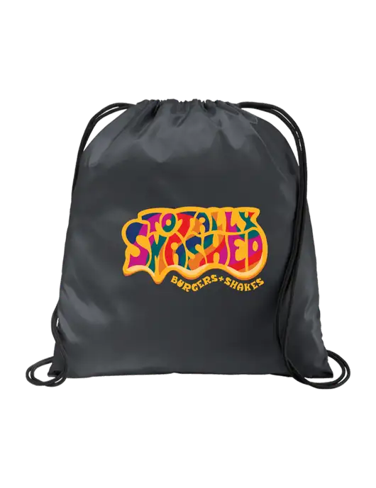 Drawstring  Graphite Grey Cinch Pack w/Totally Smashed Logo