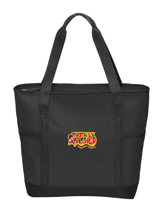 On the Go Black/Black Tote w/Totally Smashed Logo