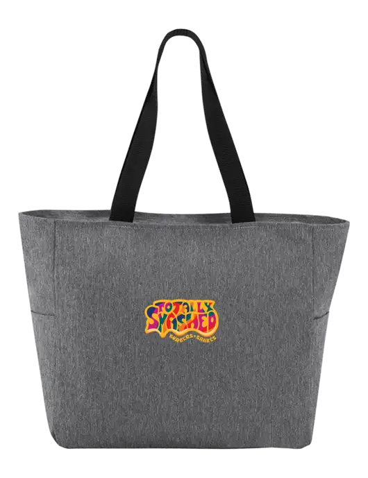 Everyday Heather Grey Zip Tote  w/Totally Smashed Logo