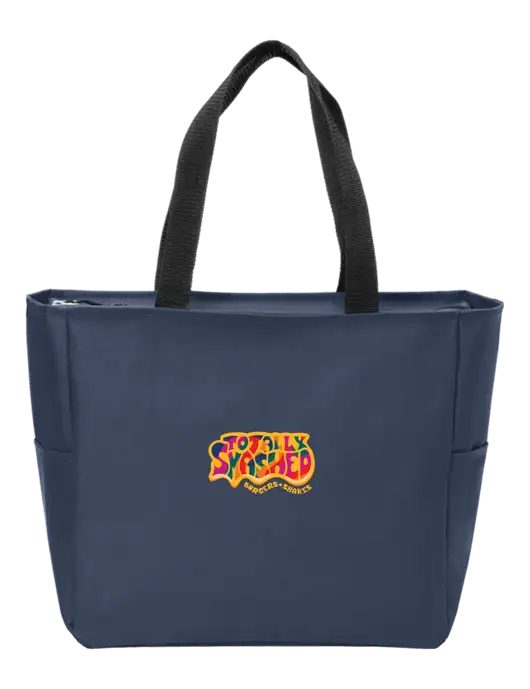 Everyday Navy Zip Tote  w/Totally Smashed Logo