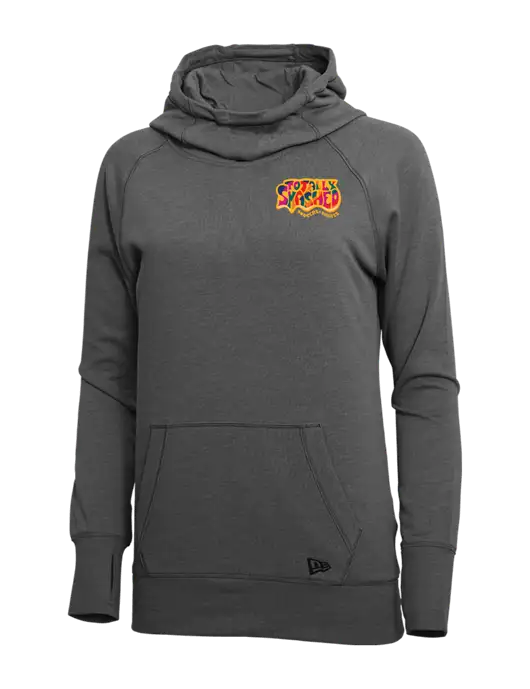 New Era Black Heather Womens Tri-Blend Fleece Pullover Hoodie w/Totally Smashed Logo