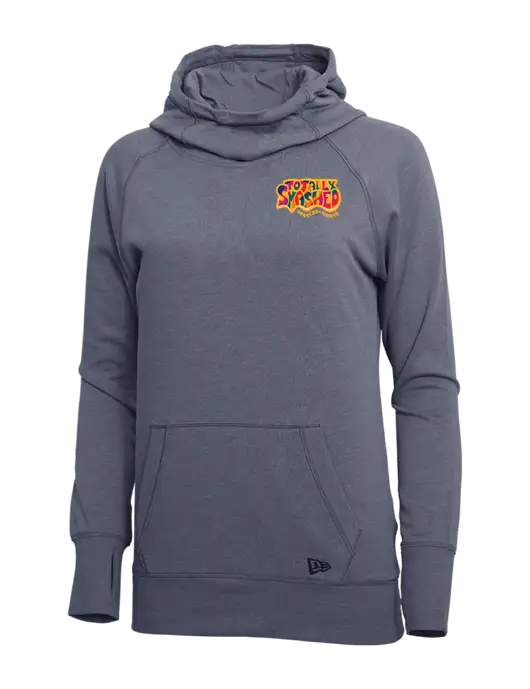 New Era True Navy Heather Womens Tri-Blend Fleece Pullover Hoodie w/Totally Smashed Logo