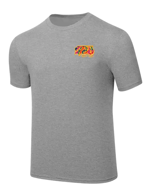 Simply Soft Heathered Light Grey 4.5oz  Poly/Combed Ring Spun Cotton T-Shirt w/Totally Smashed Logo