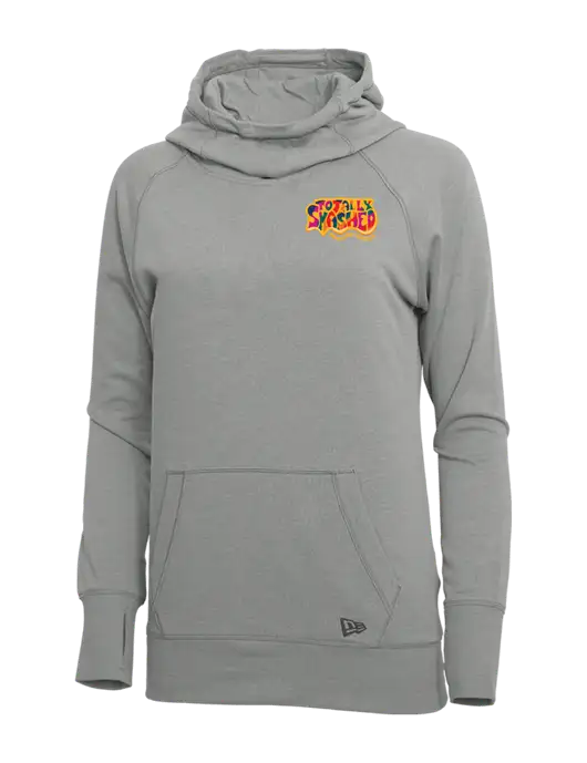 New Era Shadow Grey Heather Womens Tri-Blend Fleece Pullover Hoodie w/Totally Smashed Logo
