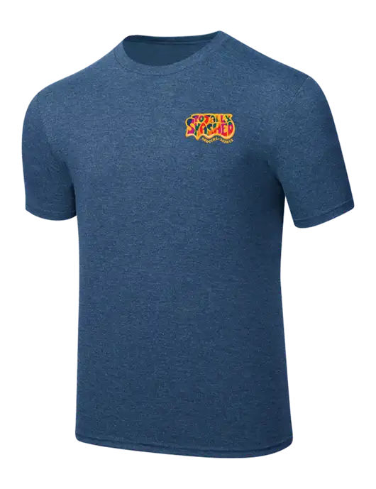 Simply Soft Heathered Navy 4.5oz  Poly/Combed Ring Spun Cotton T-Shirt w/Totally Smashed Logo