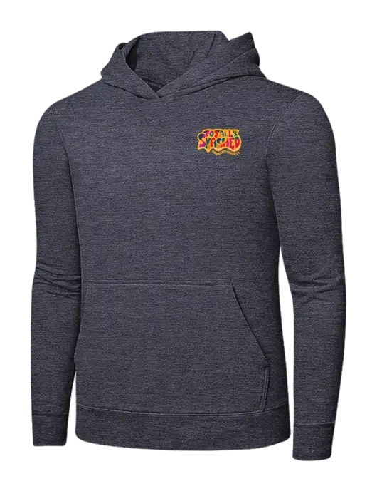 Heather Navy 7.8 oz Ring Spun Hooded Sweatshirt w/Totally Smashed Logo