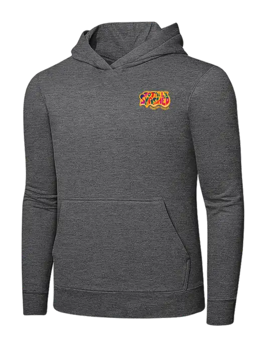 Graphite Heather 7.8. oz Ring Spun Hooded Sweatshirt w/Totally Smashed Logo