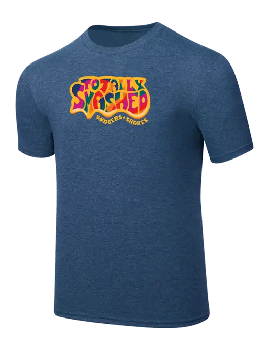 Simply Soft Heathered Navy 4.5oz  Poly/Combed Ring Spun Cotton T-Shirt w/Totally Smashed Logo