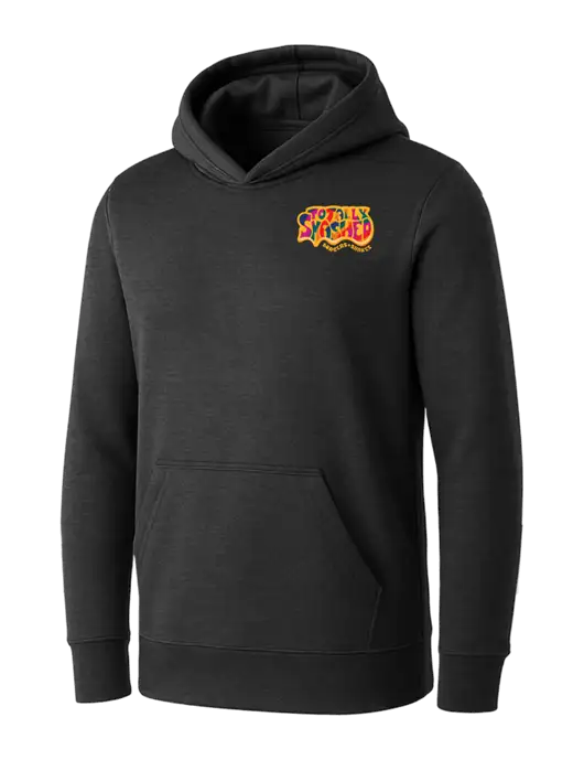 Womens Dark Grey Heather Core Fleece Pullover Hooded Sweatshirt w/Totally Smashed Logo