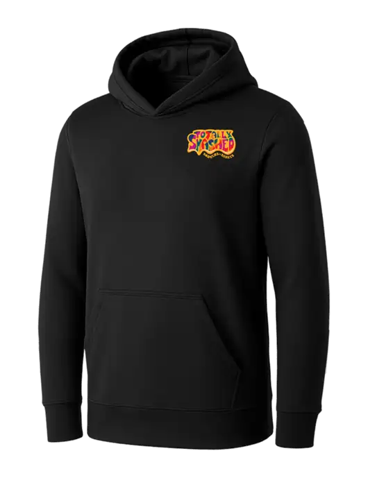 Womens Black Core Fleece Pullover Hooded Sweatshirt w/Totally Smashed Logo