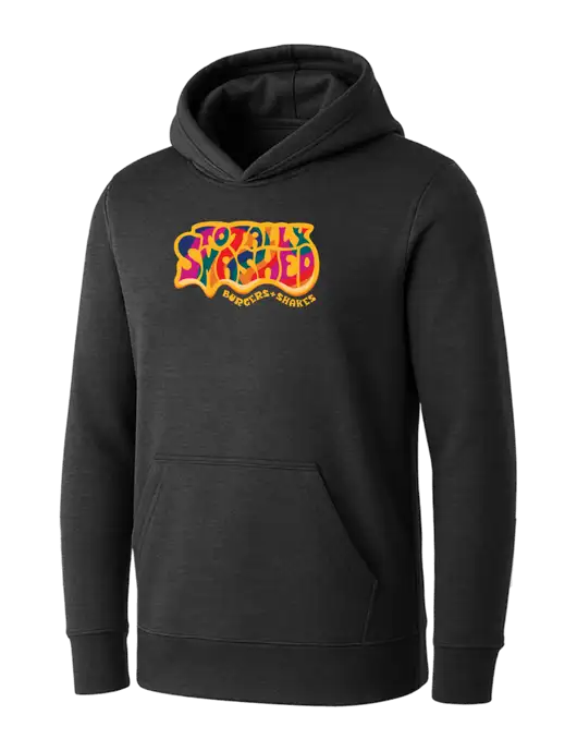 Womens Dark Grey Heather Core Fleece Pullover Hooded Sweatshirt w/Totally Smashed Logo