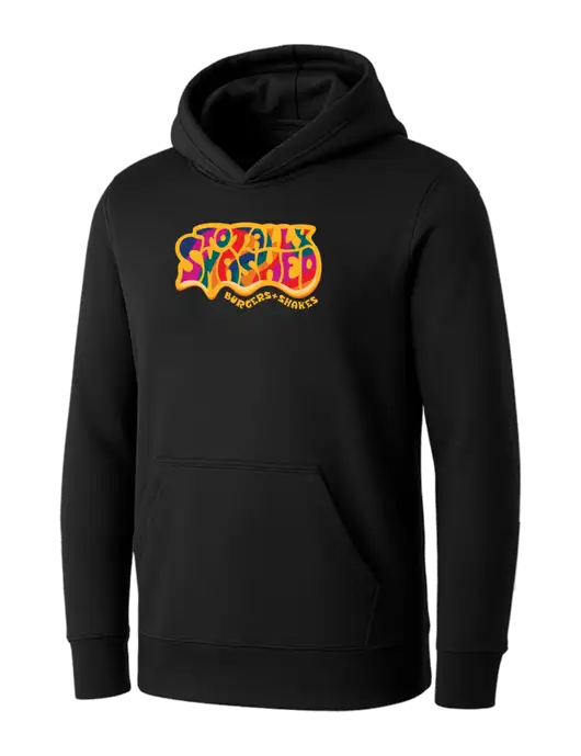 Womens Black Core Fleece Pullover Hooded Sweatshirt w/Totally Smashed Logo