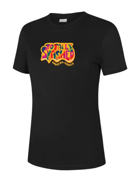  Womens Black PosiCharge Competitor Tee w/Totally Smashed Logo