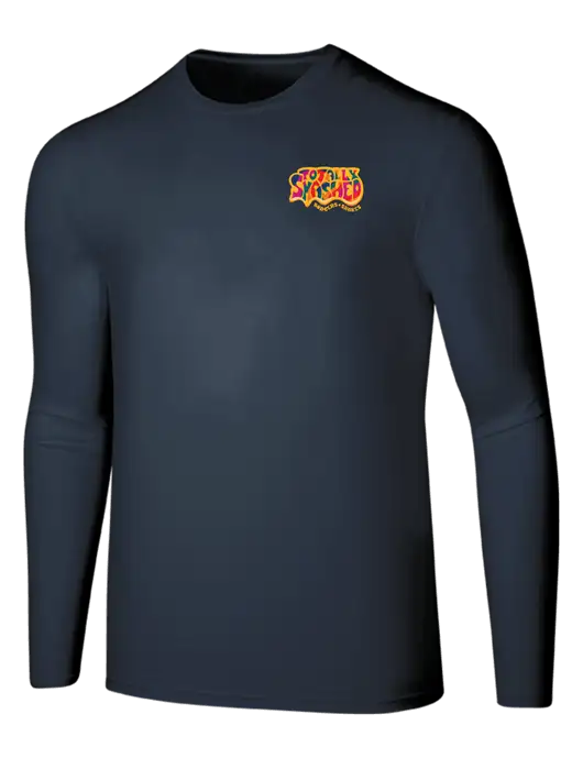 Seriously Soft Navy Long Sleeve T-Shirt w/Totally Smashed Logo