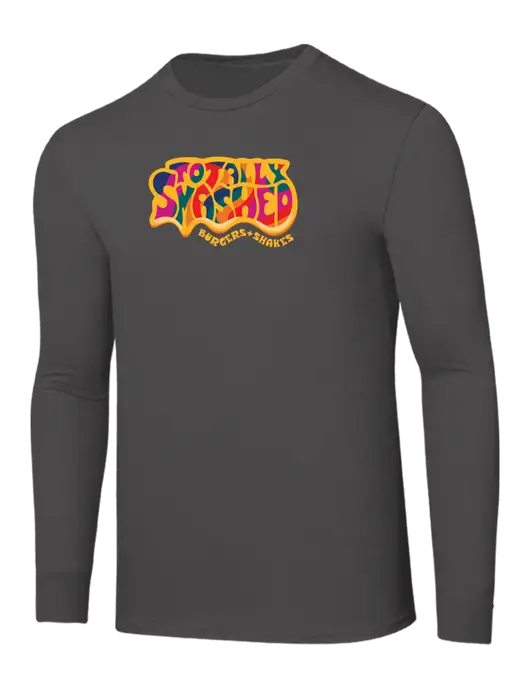 Seriously Soft Dark Grey Long Sleeve T-Shirt w/Totally Smashed Logo