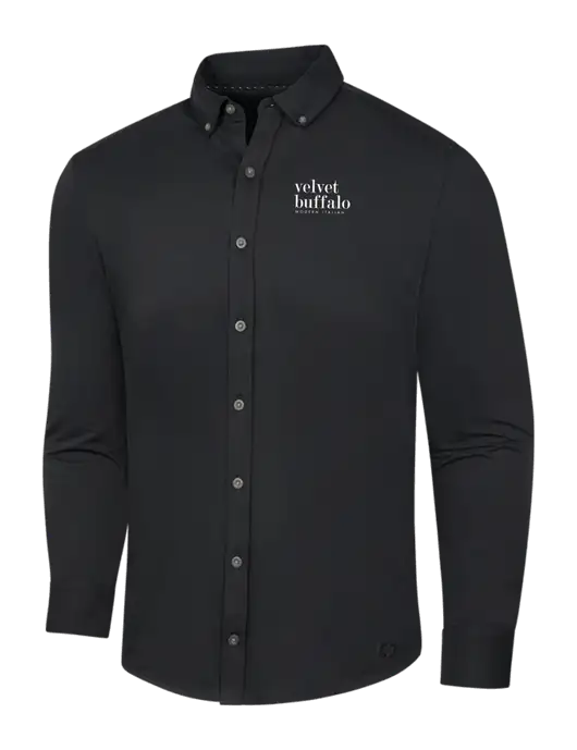 OGIO Blacktop Modern Code Stretch Button-Up Shirt w/Velvet Buffalo Logo
