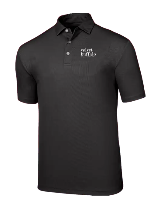 Callaway Birdseye Black Polo w/Velvet Buffalo Logo
