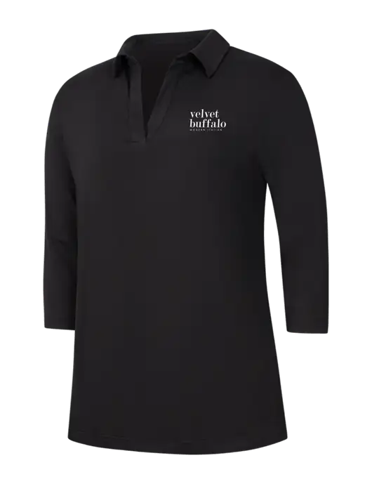 Womens Black Luxe Knit Tunic w/Velvet Buffalo Logo