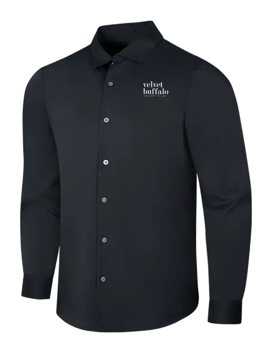 Black City Stretch Shirt w/Velvet Buffalo Logo
