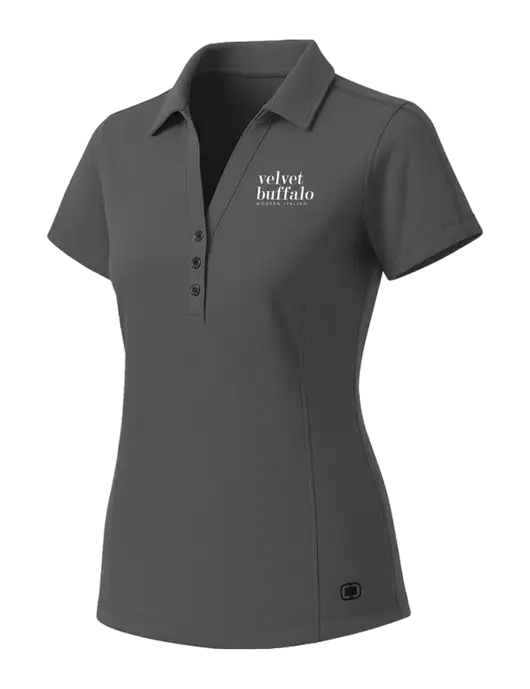 OGIO Womens Medium Grey ONYX Polo w/Velvet Buffalo Logo