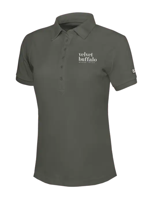 OGIO Womens Medium Grey Jewel Polo w/Velvet Buffalo Logo