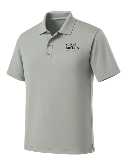 Light Grey Dry Zone UV Micro Mesh Polo w/Velvet Buffalo Logo