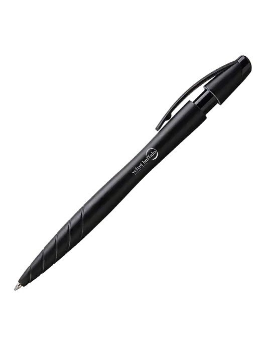 Awali Black Metallic Pen - Black Ink w/Velvet Buffalo Logo