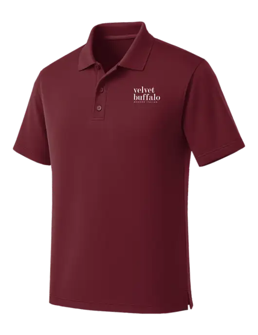 Maroon Dry Zone UV Micro Mesh Polo w/Velvet Buffalo Logo