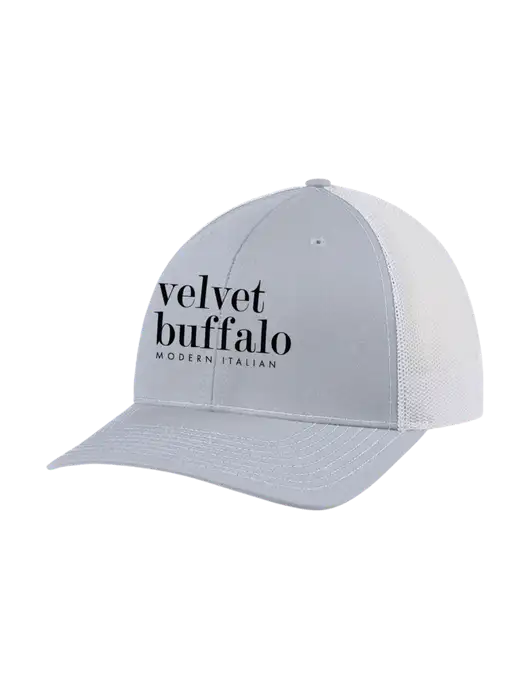Richardson Adjustable Snapback Original 112 Trucker Cap Light Heather Grey w/White Mesh w/Velvet Buffalo Logo