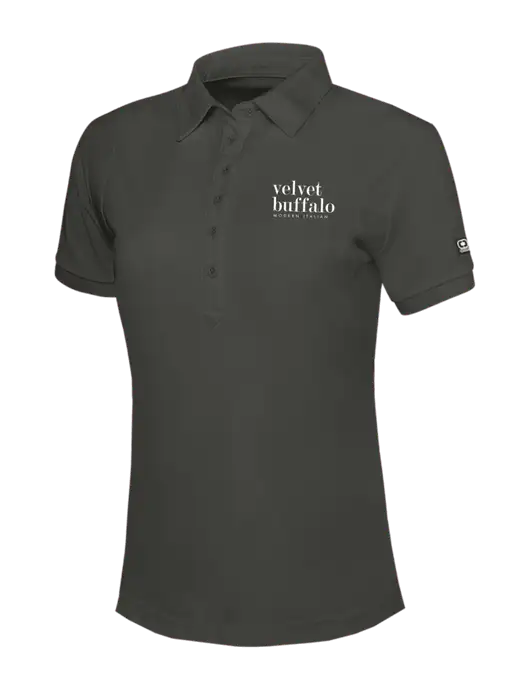 OGIO Womens Dark Grey Jewel Polo w/Velvet Buffalo Logo