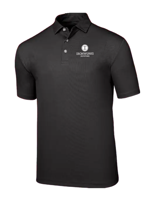 Callaway Birdseye Black Polo w/Ironworks at Keystone Logo