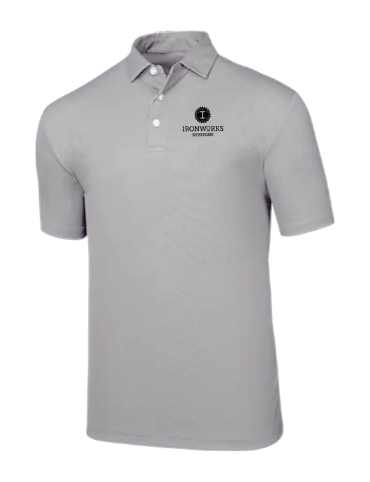 Callaway Birdseye Light Grey Polo w/Ironworks at Keystone Logo