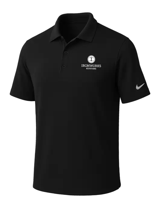 NIKE Black Dri-Fit Micro Pique Polo w/Ironworks at Keystone Logo