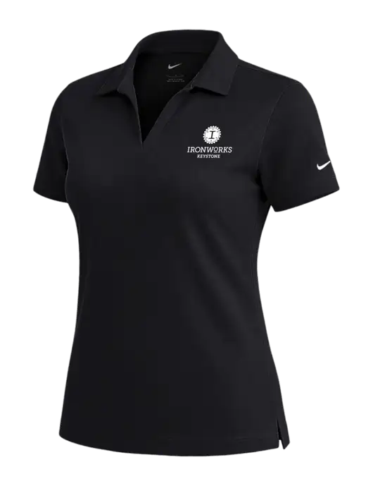 NIKE Black Womens Dri-Fit Micro Pique Polo w/Ironworks at Keystone Logo