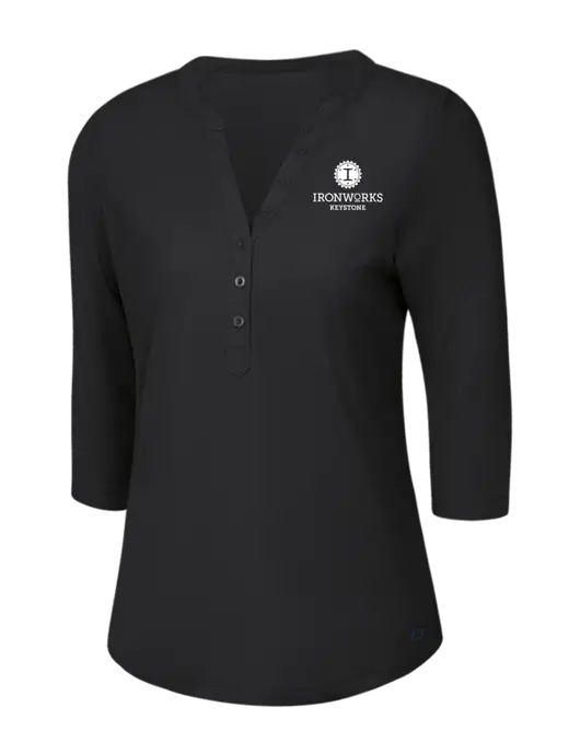 OGIO Blacktop Jewel Henley w/Ironworks at Keystone Logo