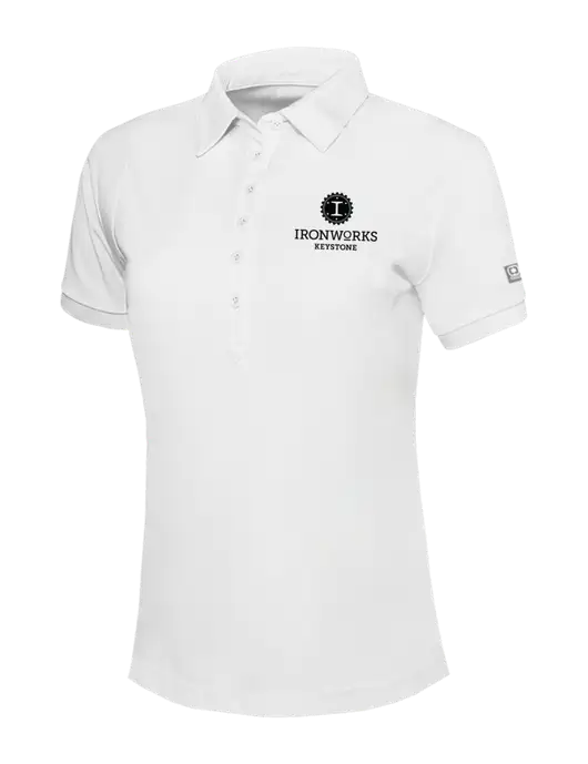OGIO Womens Bright White Jewel Polo w/Ironworks at Keystone Logo