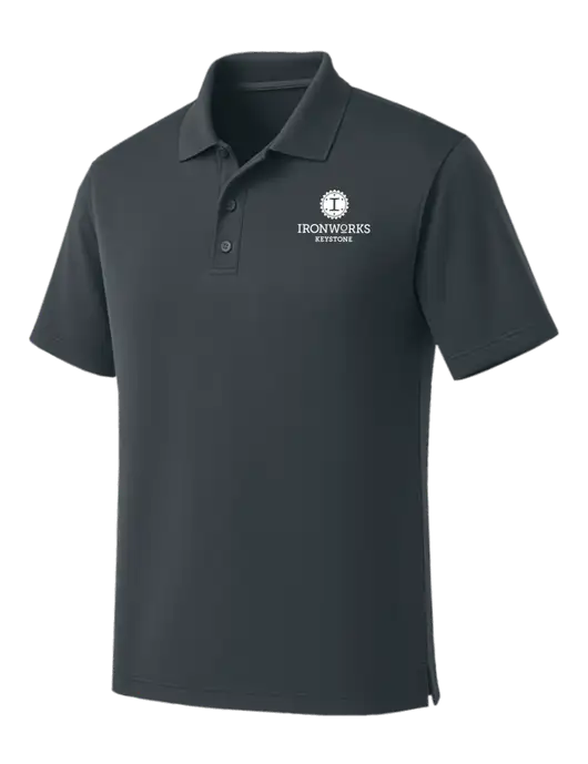Dark Grey Dry Zone UV Micro Mesh Polo w/Ironworks at Keystone Logo