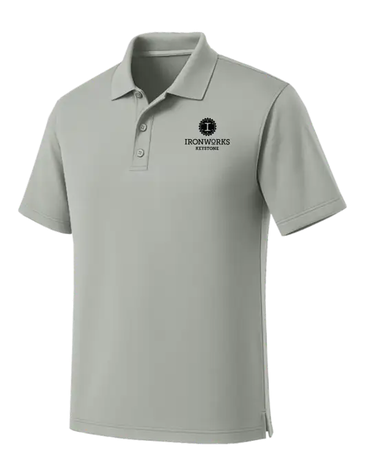 Light Grey Dry Zone UV Micro Mesh Polo w/Ironworks at Keystone Logo