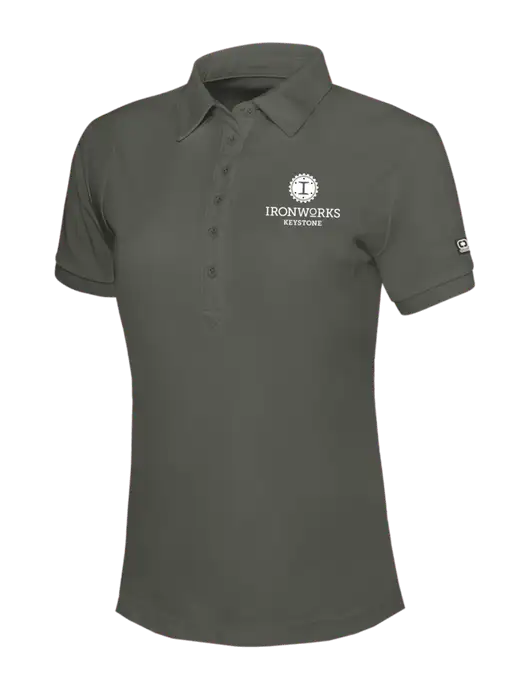 OGIO Womens Medium Grey Jewel Polo w/Ironworks at Keystone Logo