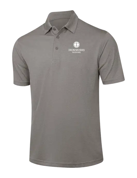 Medium Grey Heather Contender Polo w/Ironworks at Keystone Logo